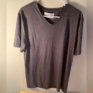 Zara Men's Charcoal V-Neck Tee